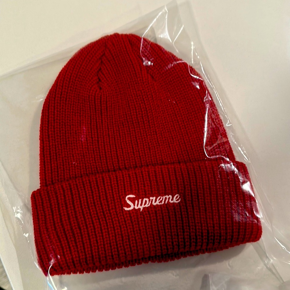Red supreme beanie
